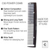 Black C30 Carbon Power Comb With Minimum Flex Features Callouts
