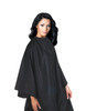 Female Model Wearing Black Bleach Proof Repel All Purpose Cape 