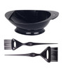 Black 3 PC Coloring Set With Mixing Bowl and 2 Coloring Brushes 