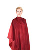 Female Model Wearing Red Water Resistant Hair Cutting Cape 