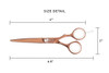 Titanium Rose Gold 6" Shear - Size Detail