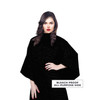 Model wearing Flip Zebra Reversible Pink & Black All Purpose Cape showing the Black Bleach Proof All Purpose Cape Side