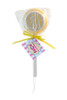 Yellow Pumice Pops Circular Pattern on Pumice Stone, Extended Handle and Hanging Hoop in packaging