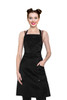 Female Model Wearing Black The Cover Up Mask Stylist Apron with mask down