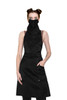 Female Model Wearing Black The Cover Up Mask Stylist Apron with mask up 