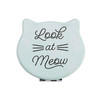 Compact Mirror Blue Kitty Look at Meow Design with a Close-up 2x Magnification Side and a True View Side