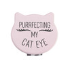 Compact Mirror Pink Kitty Purrfecting My Cat Eye Design with a Close-up 2x Magnification Side and a True View Side