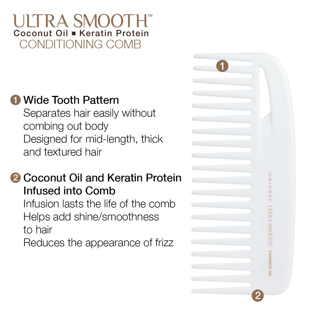 Ultra Smooth Coconut Conditioning Comb Cricket Company