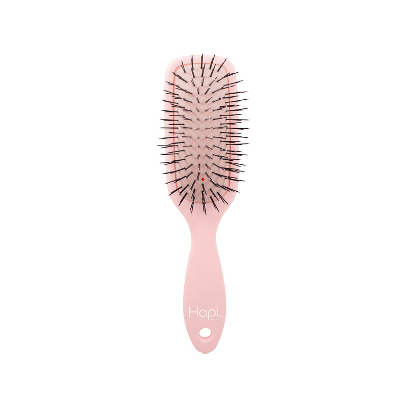 Hapi Anti-Static Joy Paddle Medium Nylon Created for most Hair Types & Lengths, TLC Brush for Chemically Treated & Fine Hair, 2-Tier anti-static bristles, Unique, super gentle bristles, with nano ball tips offer double the hair styling reach, Ultra-soft cushion air pad, Deluxe air pad is responsive to brushing pressure, while maintaining soothing brush strokes