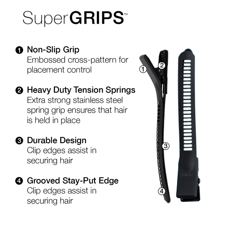 Super Grip Clips 6 Pack Black