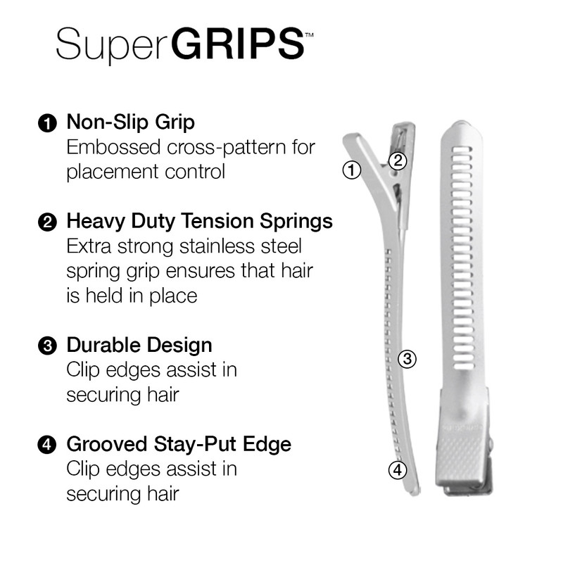 Super Grip Clips 6 Pack Silver