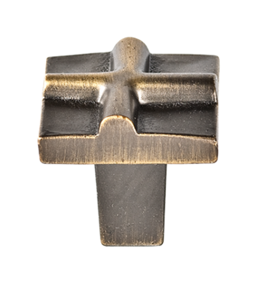 Rio Small Cross Knob 1'' C-RIO02  in Antique Brass