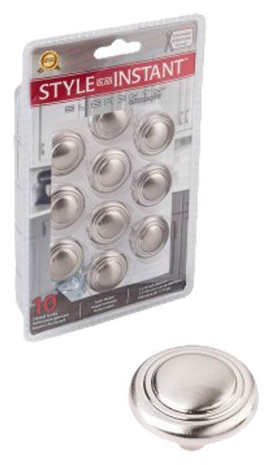 Retail Pack Hardware 10-Pack of 1-1/4'' Diameter Cabinet Knobs 202SN-R