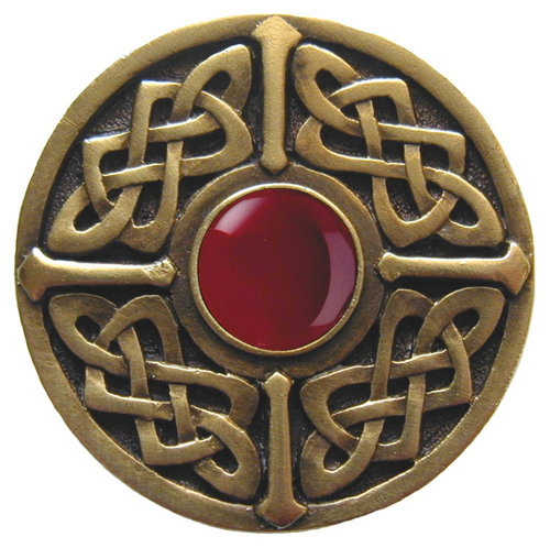 Celtic Jewel Knob  NHK-158-RC  in Antique Brass