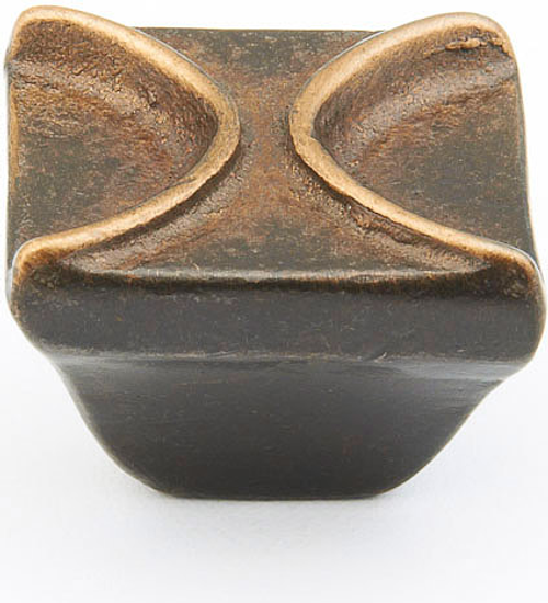 Contemporary Vinci Knob, Rectangle, 1-1/4" dia 811 in Antique Bronze