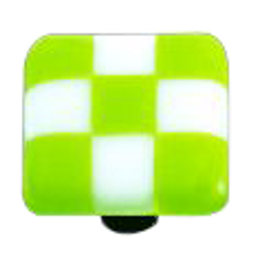 Li'l Squares Spring Green and White Knob