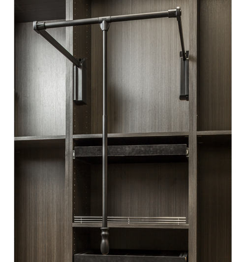 Soft-close Wardrobe Lift 33'' Expanding To 48''-black Finish 1532SC  in Black