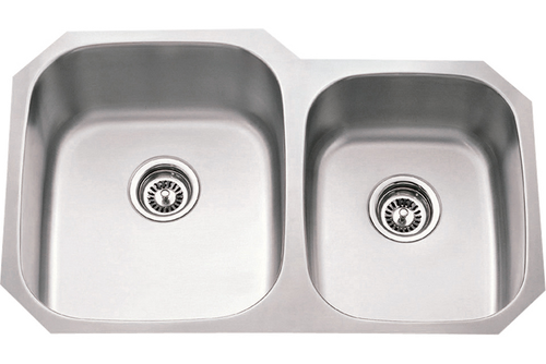 18 Gauge Kitchen Sink two Unequal Bowls. 801L-18  in Stainless Steel