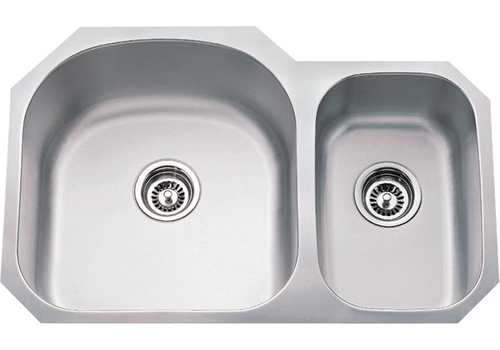 18 Gauge 7030  Undermount Sink Larger Left Bowl 807L  in Stainless Steel