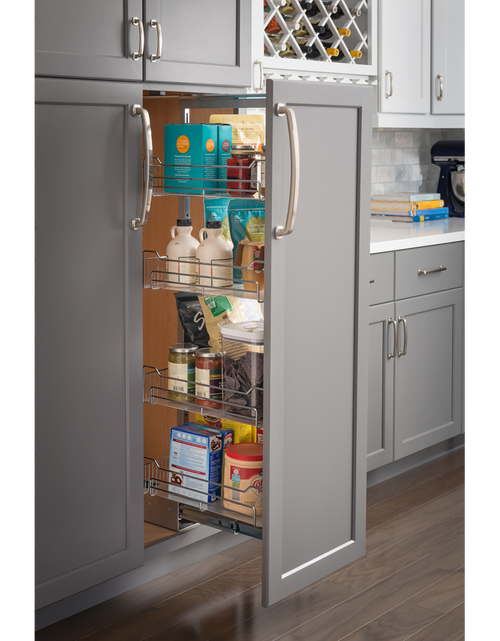 15'' Chrome Wire Pantry Pullout with Heavy-duty Soft-close CPPO1574SC  in Polished Chrome