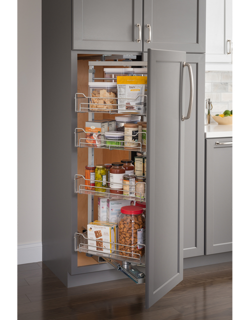 12'' Chrome Wire Pantry Pullout with Swingout Feature CPSO1274SC  in Polished Chrome
