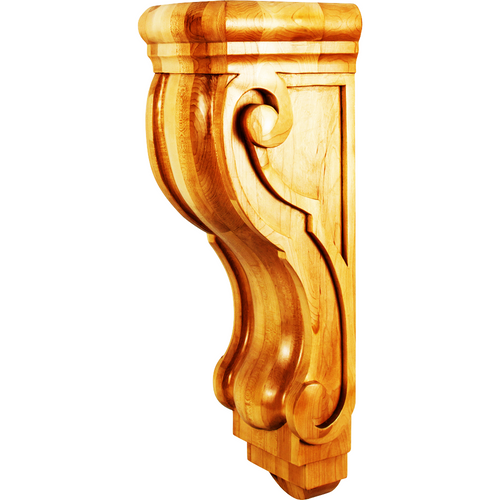 Rounded Scrolled Corbel CORQ-3 in Alder