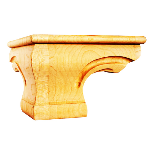 Rounded Corner Pedestal Foot with Bead PFCS-B in Alder