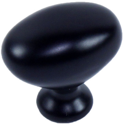 Matte Black 1-5/16'' x 7/8'' Oval Knob