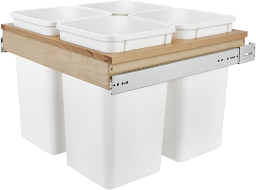 Rev-A-Shelf Four 27 Qrt Top mount Waste Containers 4WCTM-27-4