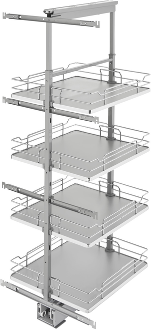 Rev-A-Shelf 19 in Chrome Solid Bottom Pantry Pullout Soft Close 5350-19