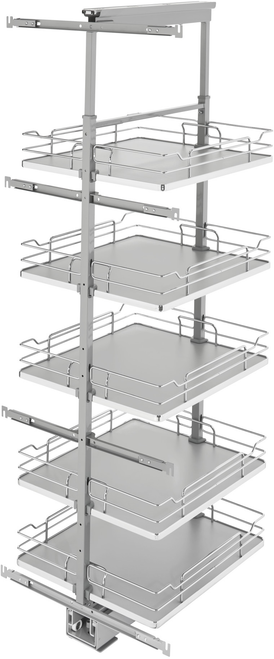 Rev-A-Shelf 19 in Chrome Solid Bottom Pantry Pullout Soft Close 5358-19