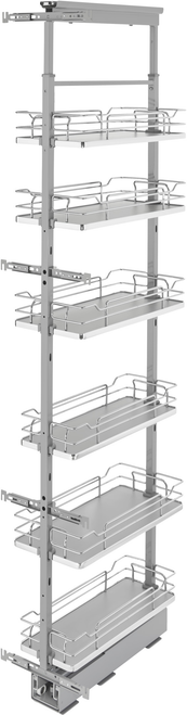 Rev-A-Shelf 10 in Chrome Solid Bottom Pantry Pullout Soft Close 5373-10