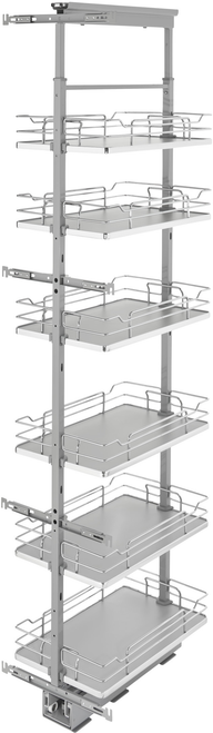 Rev-A-Shelf 13 in Chrome Solid Bottom Pantry Pullout Soft Close 5373-13