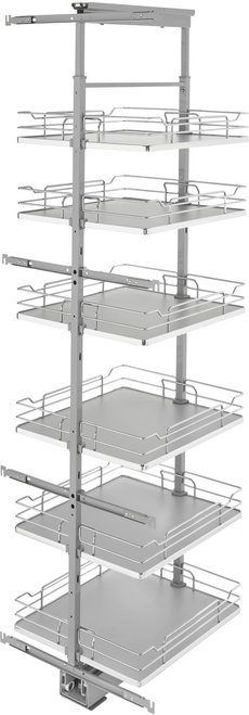 Rev-A-Shelf 19 in Chrome Solid Bottom Pantry Pullout Soft Close 5373-19