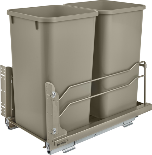 Rev-A-Shelf Double 27 Qrt Pull-Out Waste Container Soft-Close 53WC-1527SCDM