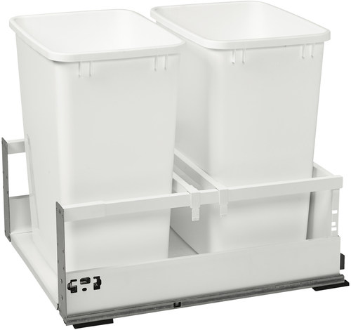 Rev-A-Shelf Servo Double 35 Qrt Tandem Pull-Out Waste Container TWCSD-21DM-2