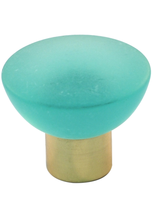 Athens Turquoise Polyester with Solid Brass Knobs