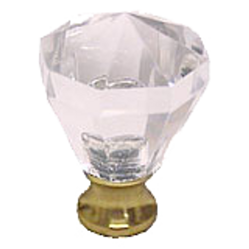 Octagon 1-1/16'' Crystal Knob with Polished Brass Base