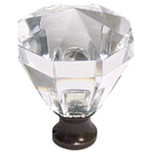 Octagon 1-1/4'' Crystal Knob with Bronze Base