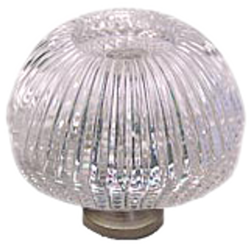 Grooved Round 1-3/8'' Crystal Knob with Satin Nickel Base