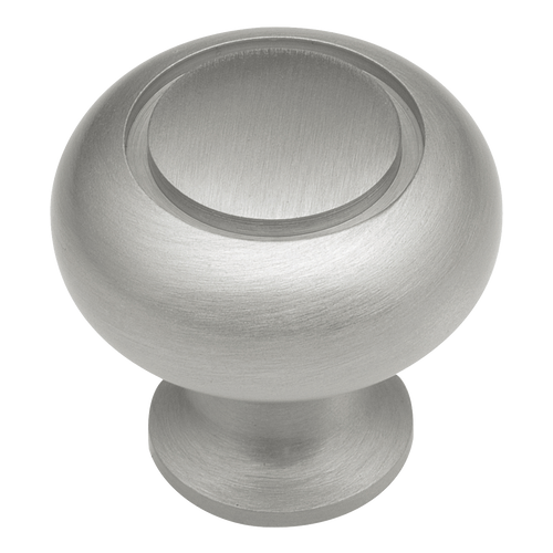 1-14 In. Satin Nickel Power and Beauty Solid Brass Cabinet Knob K419 in Satin Nickel