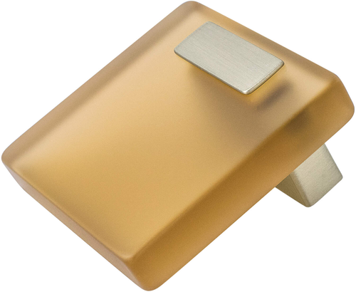 Quad 16mm Light Brown Acrylic and Brushed Nickel Knob 1172-7000-P