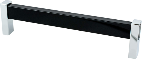 Prism 160mm CC Black Acrylic and Polished Chrome Pull 1193-7000-P