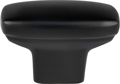 Transitional Advantage One Matte Black Rounded Rectangle Knob 9183-1055-P