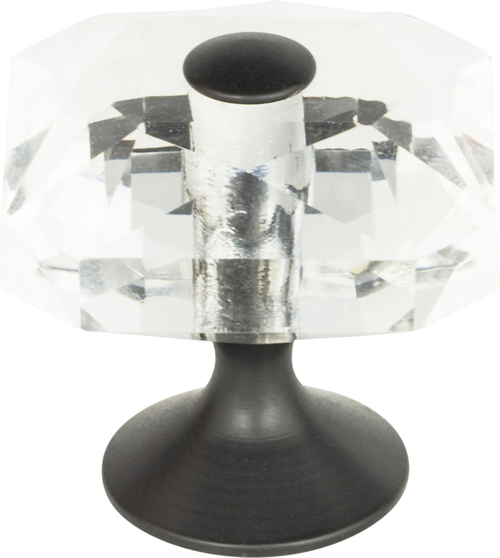 Crystal Large Square Knob 1 1/2'' Matte Black 3209-BL