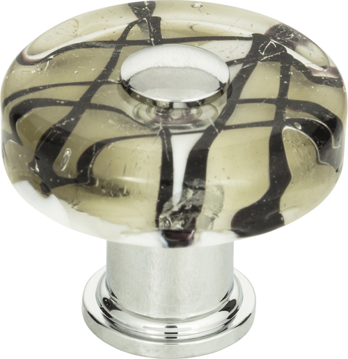 Dream Glass Viceroy Glass Round Knob 1 1/2'' Polished Chrome 3222-CH