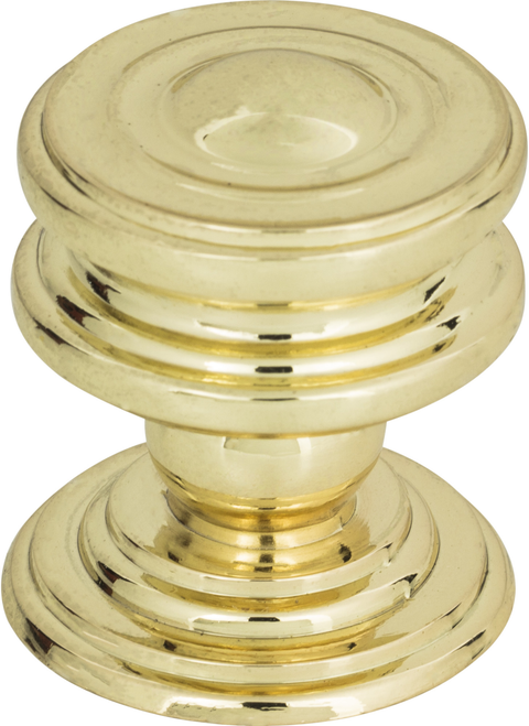 Campaign Round Knob 1 1/4'' Polished Brass 376-PB