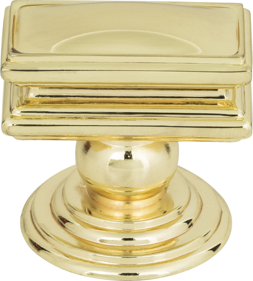 Campaign Rectangle Knob 1 1/2'' Polished Brass 377-PB