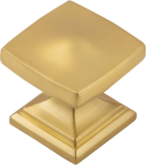 Dover Collection Knob 1-1/4'' Square Brushed Golden Brass Finish H078769BGB