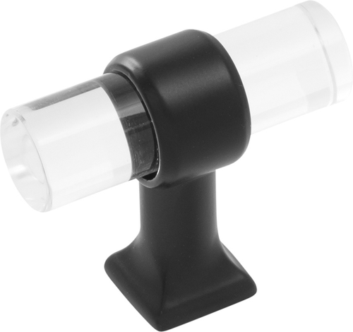 Crystal Palace Collection T-Knob 1-3/4'' x 11/16'' Crysacrylic with Matte Black Finish H079520-CAMB